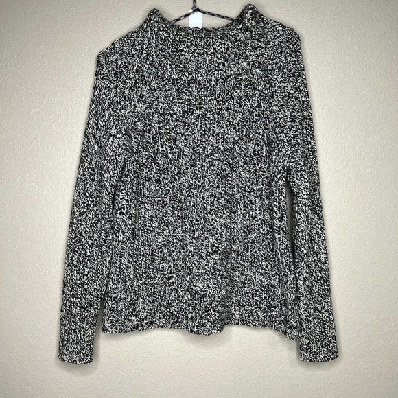 Lauren Ralph Lauren Petite Black & White Lambswool Long Sleeve Sweater Sz PS - Picture 9 of 9
